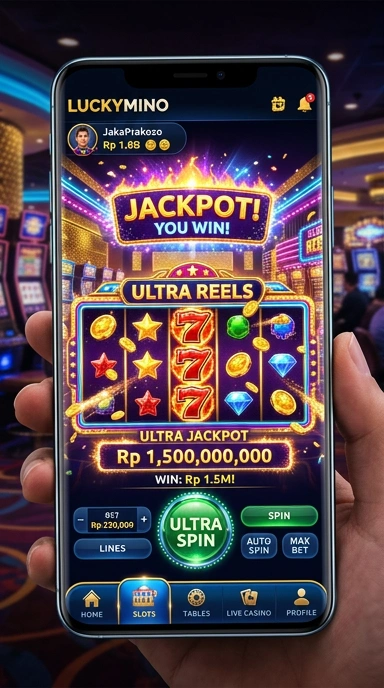 Screenshot fitur pencarian cepat di luckymino.